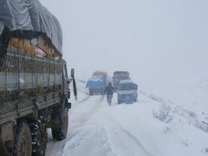 برف زمستانی مسیر فیروزکوه و ولسوالی‌های غور را بست