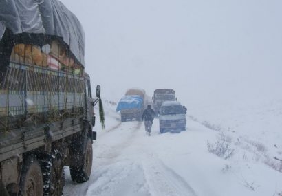 برف زمستانی مسیر فیروزکوه و ولسوالی‌های غور را بست