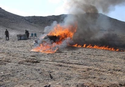 حدود ۴۵۰ کیلوگرام مواد مخدر در فراه سوزانده شد