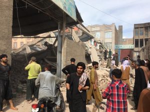 نُه تن در پی فروریختن یک تالار در شهر هرات زخمی شدند