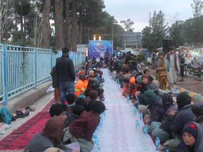 صدها باشنده هرات با افطار دسته‌جمعی با ملت فلسطین هم‌نوایی کردند