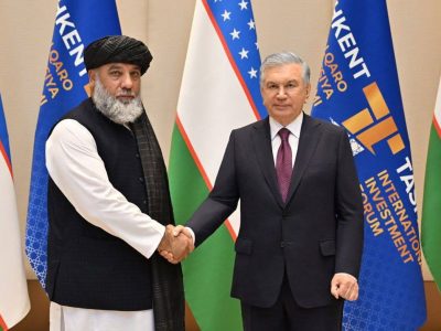 دیدار رئیس‌جمهور ازبکستان با سرپرست وزارت صنعت و تجارت افغانستان