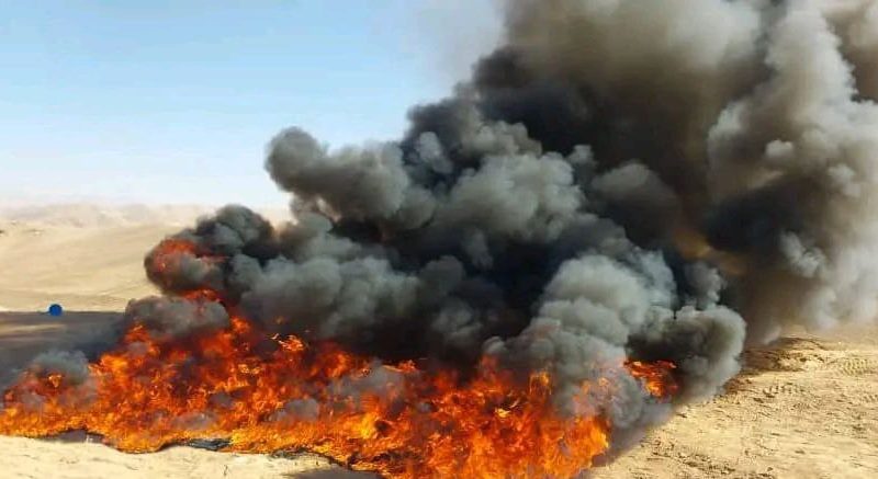 بیش از ۴۰۰ کیلوگرام مواد مخدر در ولایت غور حریق شد