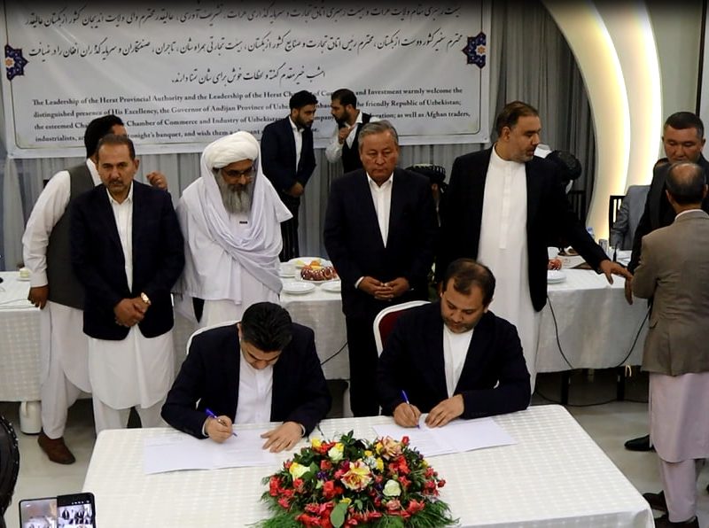 توافق همکاری تجاری با میان والیهای هرات و ادنیجان ازبکستان امضا شد