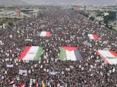 راهپیمایی گسترده در یمن؛ میلیون‌ها یمنی برای جنگ آعلام آمادگی کردند
