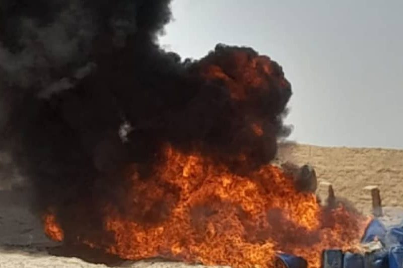 دستکم سه هزار کیلوگرام مواد مخدر در فراه حریق شد