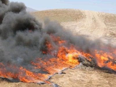 بیش از ۹ تُن مواد مخدر و نشه‌آور در غور حریق شد
